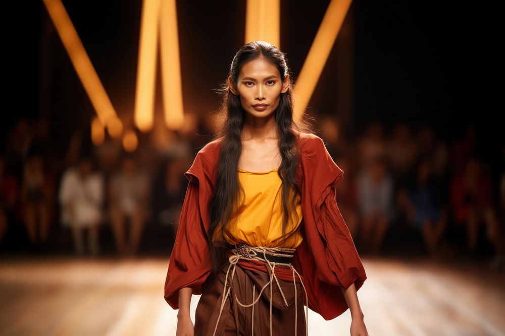 Thai female elder model fashion runway adult.