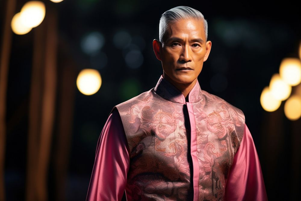 Thai male elder model portrait adult photo.