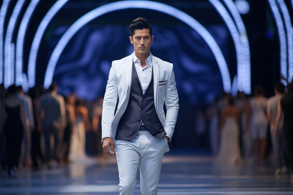 Thai male model fashion clothing runway.