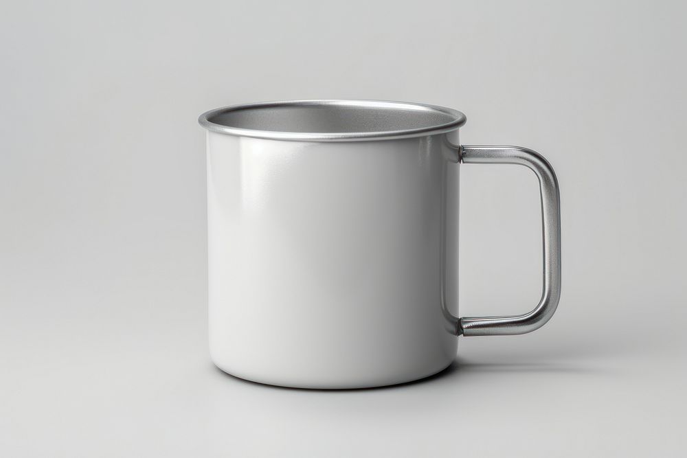Stainless enamel mug  coffee drink gray.