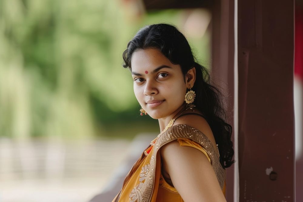 Indian woman portrait looking adult.