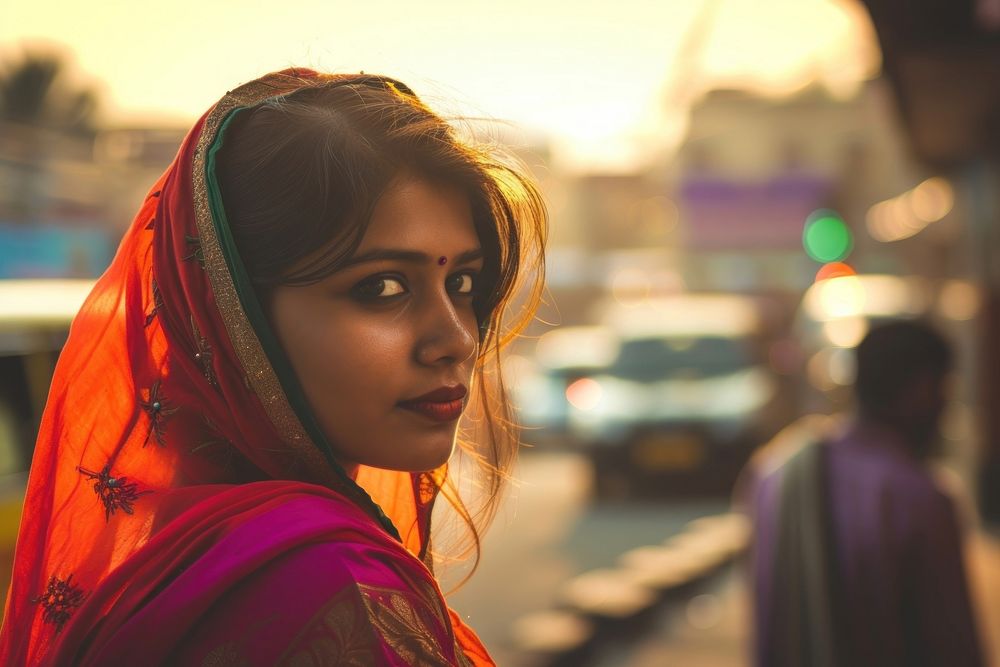 Confident Indian woman portrait looking adult.