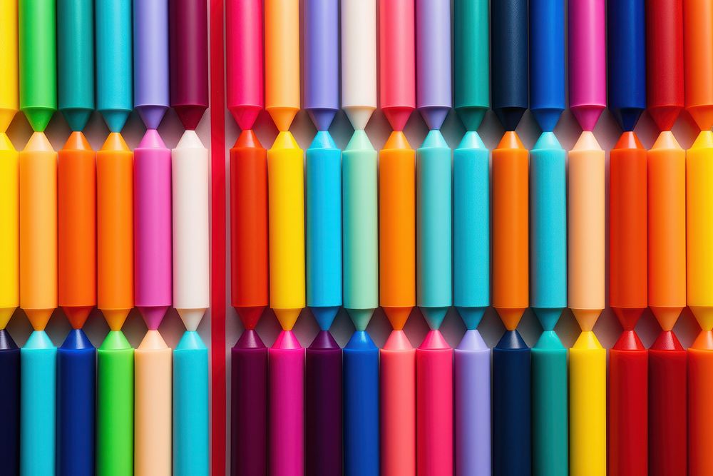 Colorful markers backgrounds crayon pencil.