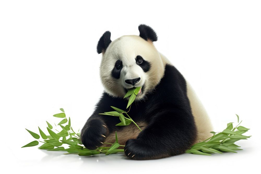 Happy panda eating wildlife animal mammal.