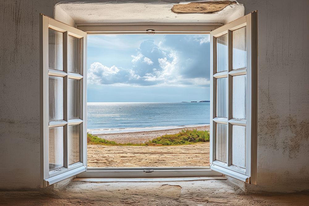 House window see seascape architecture tranquility transparent.