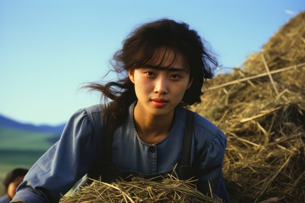 Korean girl portrait outdoors nature.