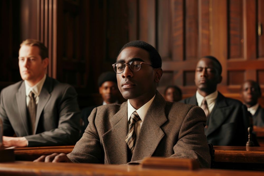 Multi ethnic lawyer at court courtroom glasses adult.