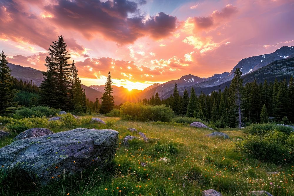 Photo of national park sunlight sunset sky.
