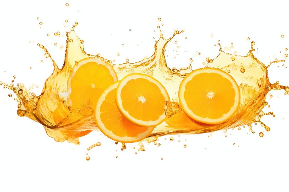 Orange juice splash border fruit lemon plant. AI generated Image by rawpixel.