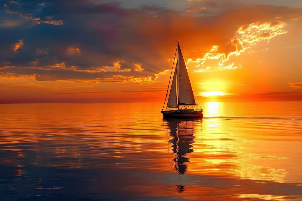 Private sailing boat sky sunlight sailboat.