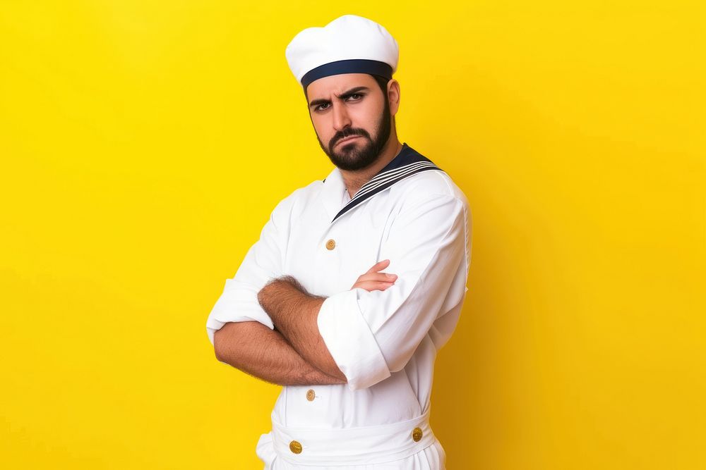 Young middle eastern man serious yellow adult.