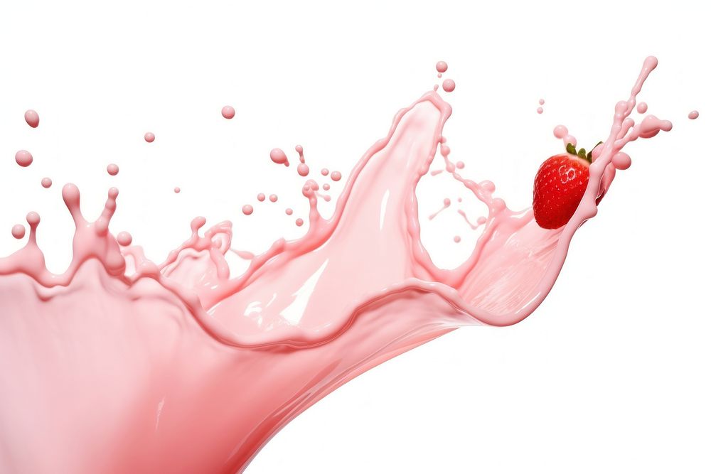 Strawberry milk splash border fruit refreshment splattered. AI generated Image by rawpixel.