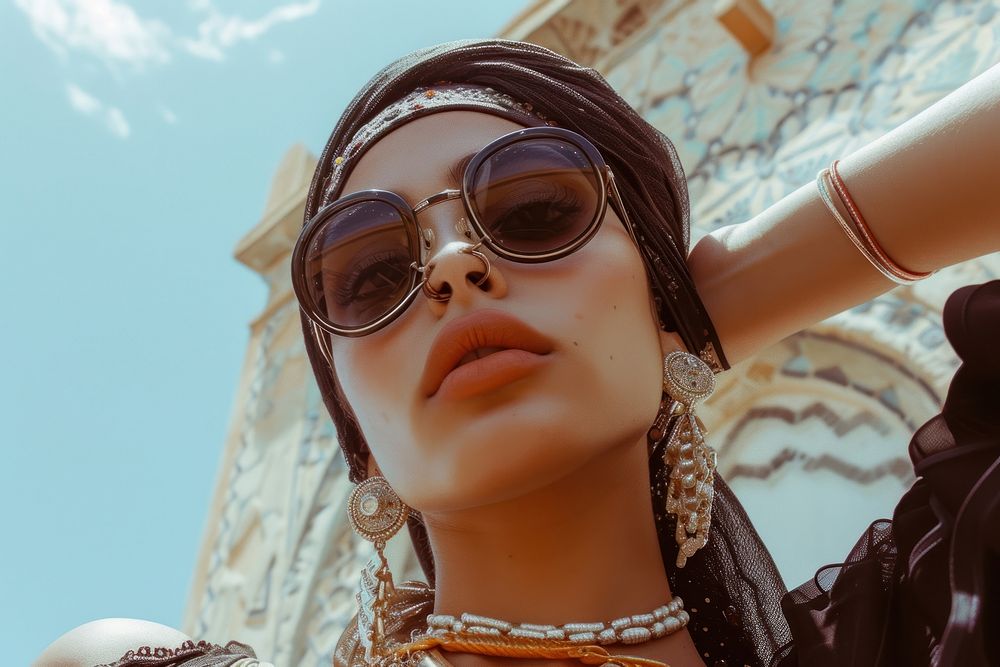 Middle Eastern woman portrait photography sunglasses.