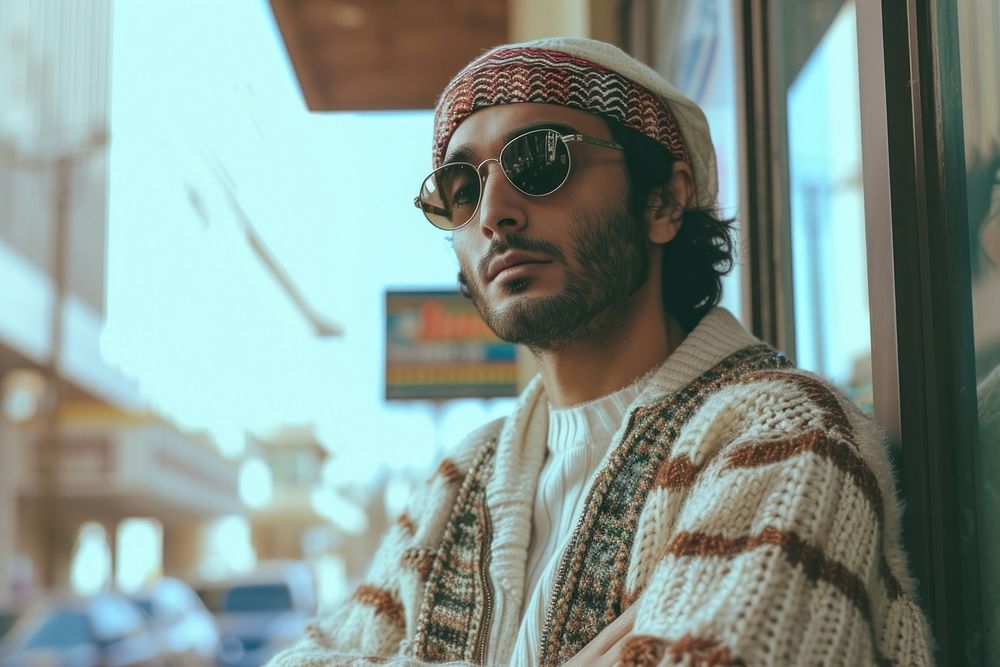 Middle Eastern man portrait photography glasses.