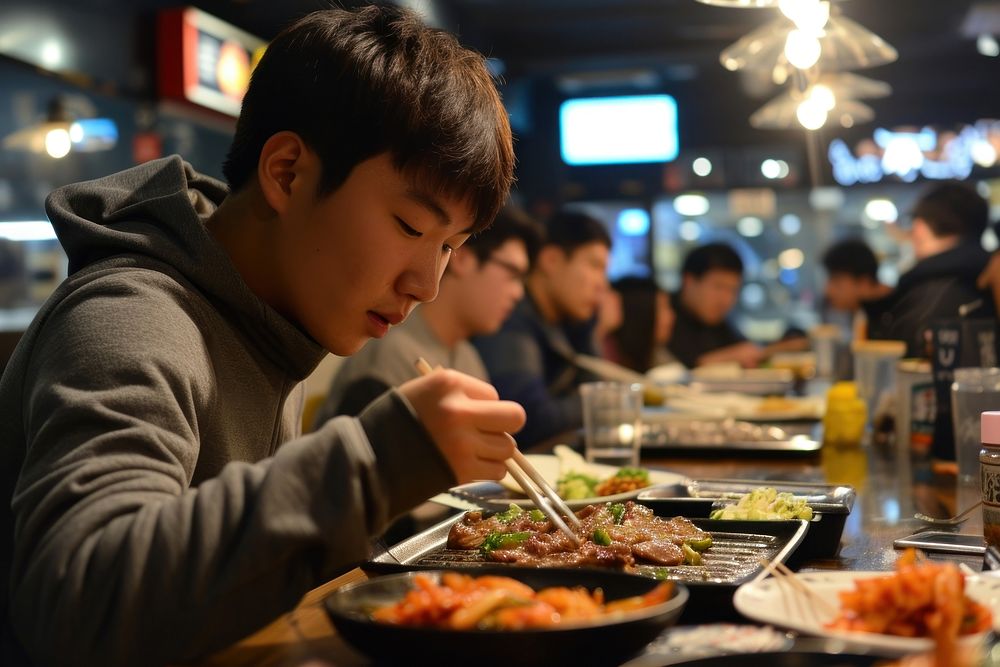 Korean Student restaurant eating plate.