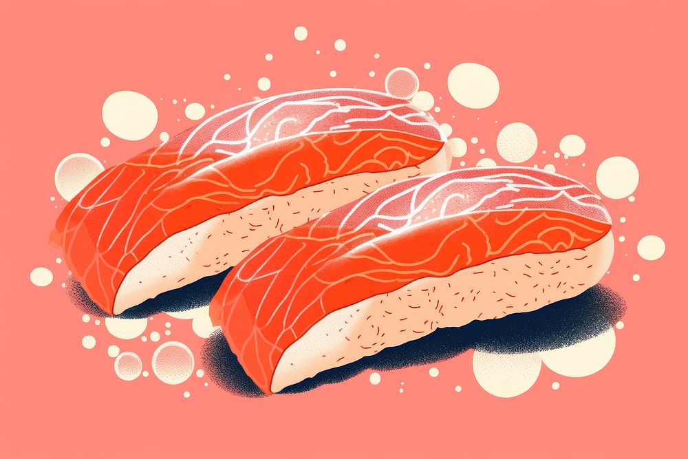 Salmon sushi food rice fish.