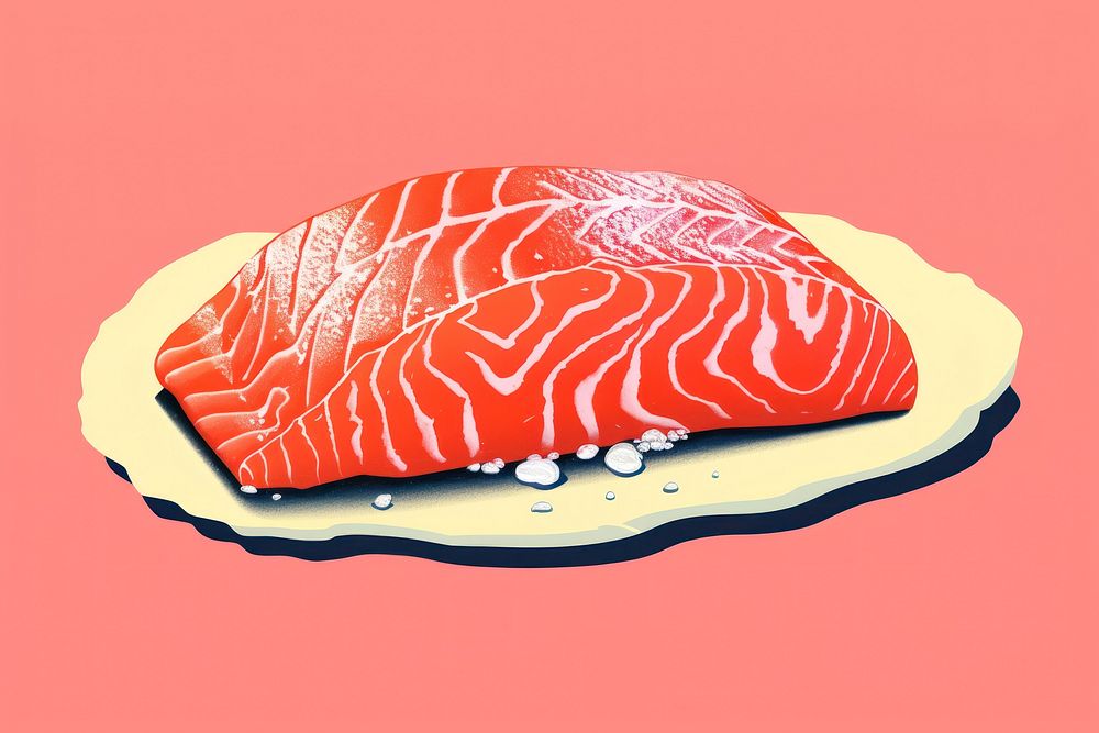 Salmon sushi seafood dish freshness.
