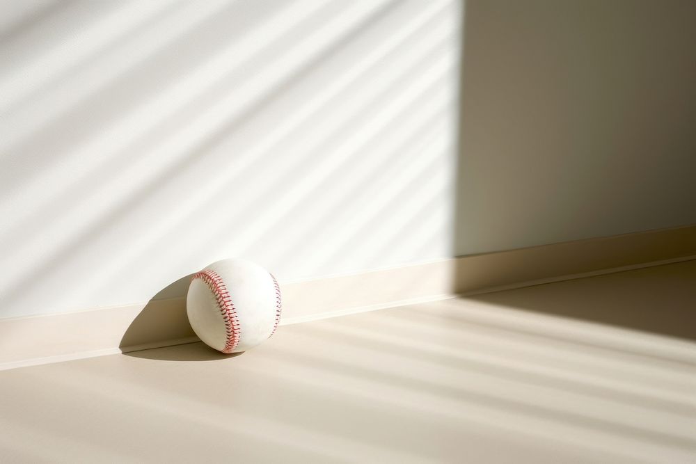 Baseball shadow sports white. AI generated Image by rawpixel.