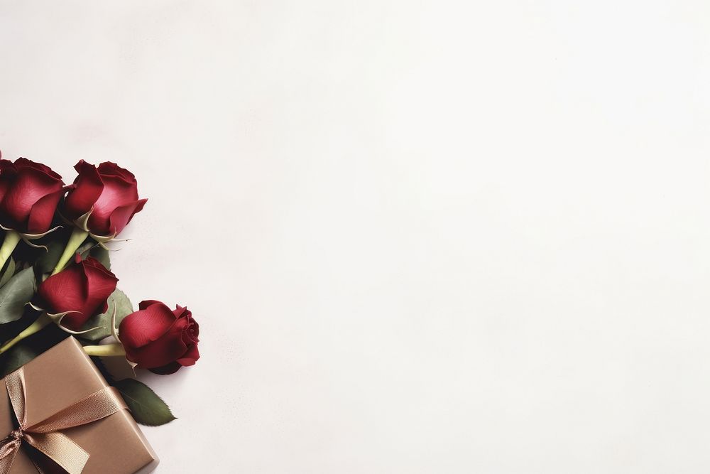 Chocolate gift box and roses for valentine day flower petal plant. AI generated Image by rawpixel.