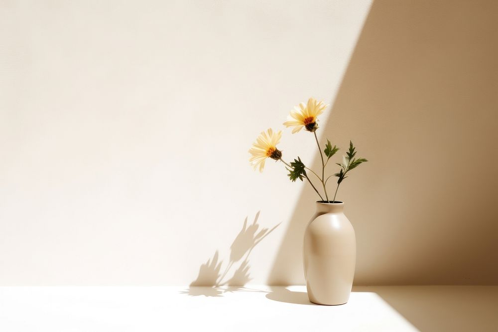 Flower Vase Shadow Plant White. 