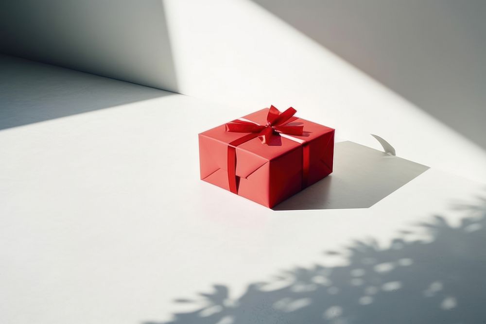 Gift box shadow red. AI generated Image by rawpixel.