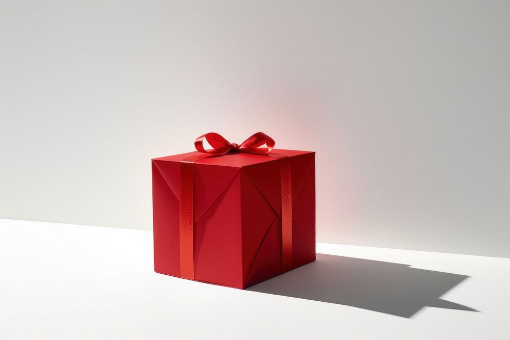 Gift shadow box red. AI generated Image by rawpixel.