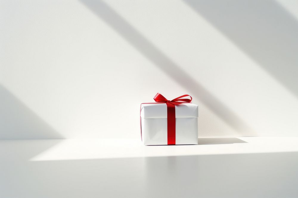 Gift white box red. AI generated Image by rawpixel.
