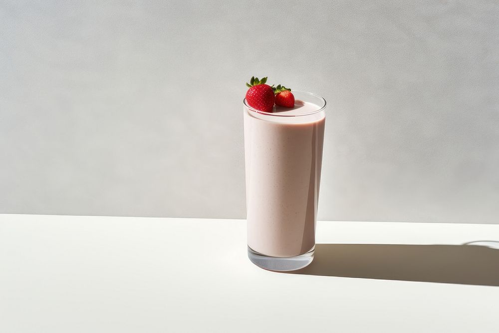 Smoothie strawberry milkshake dessert. AI generated Image by rawpixel.