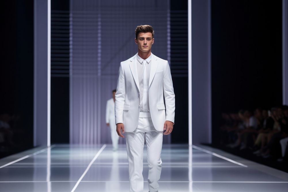 Model man fashion runway adult. AI generated Image by rawpixel.