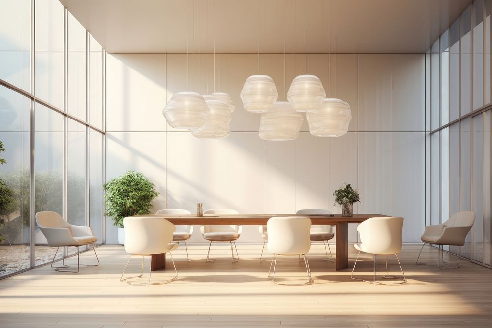 Modern meeting room interior chair architecture furniture. AI generated Image by rawpixel.