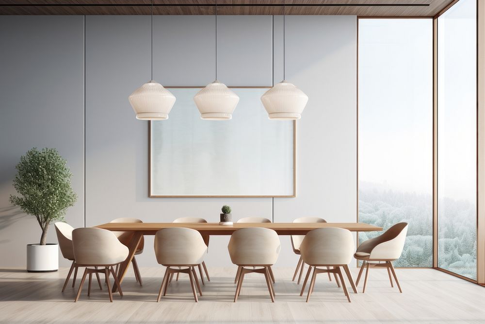 Modern meeting room interior chair architecture furniture. AI generated Image by rawpixel.