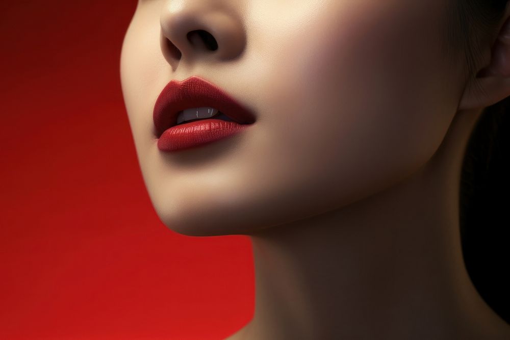 Mouth chinese Style photography lipstick portrait.