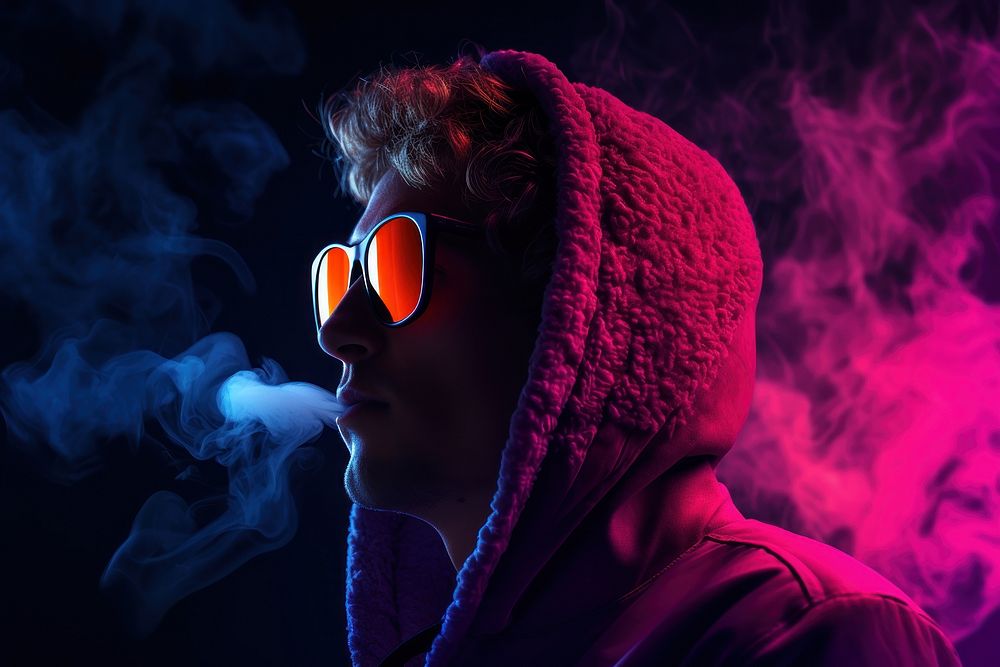 Man smoke sunglasses portrait. AI generated Image by rawpixel.