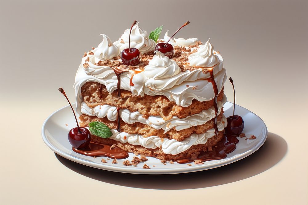  Cake cake dessert cream. AI generated Image by rawpixel.