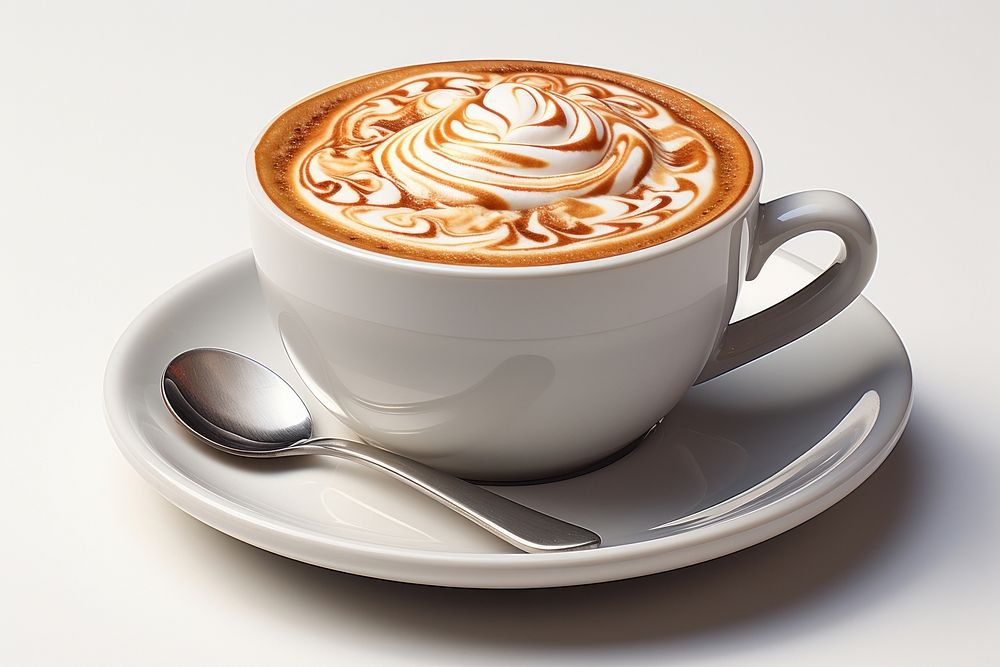  Cappuccino coffee saucer latte. AI generated Image by rawpixel.