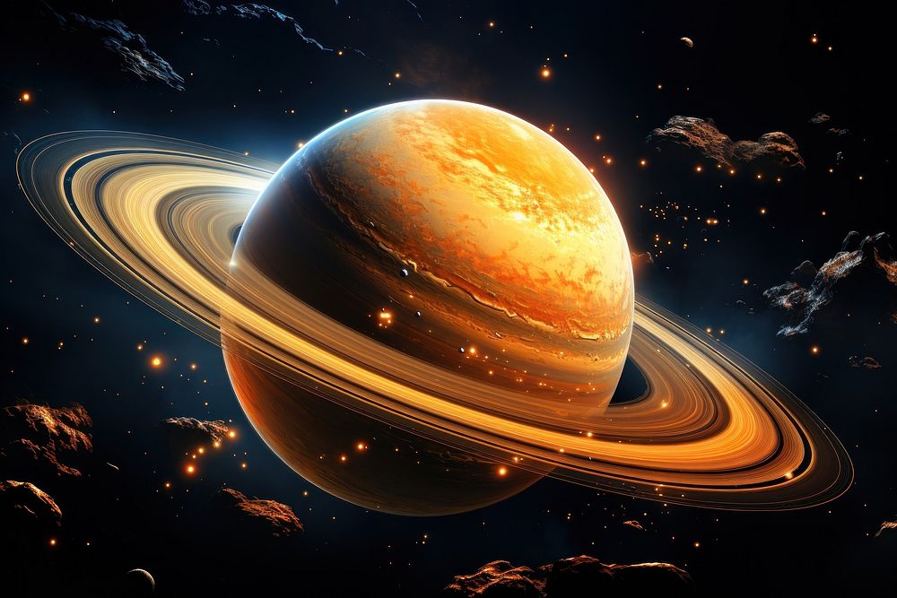  Saturn astronomy universe outdoors. AI generated Image by rawpixel.