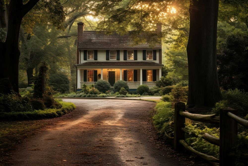 Colonial style house in Virginia architecture building outdoors. AI generated Image by rawpixel.