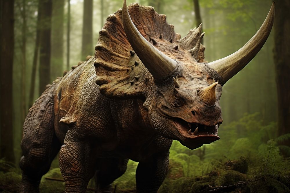 Triceratops horridus wildlife dinosaur outdoors. AI generated Image by rawpixel.