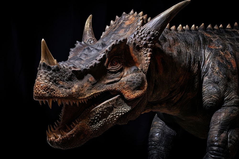 Triceratops Postosuchus dinosaur reptile animal. AI generated Image by rawpixel.
