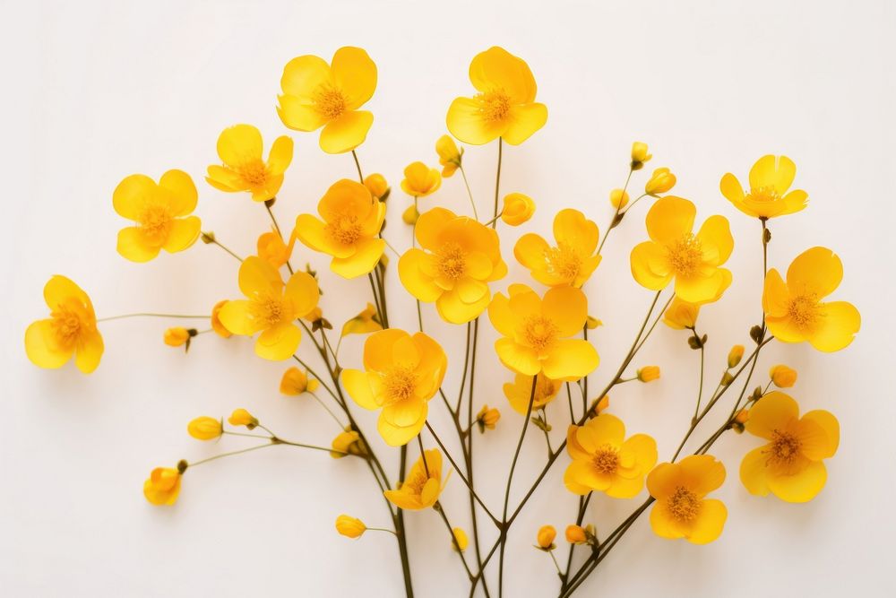 Yellow flowers blossom yellow plant.