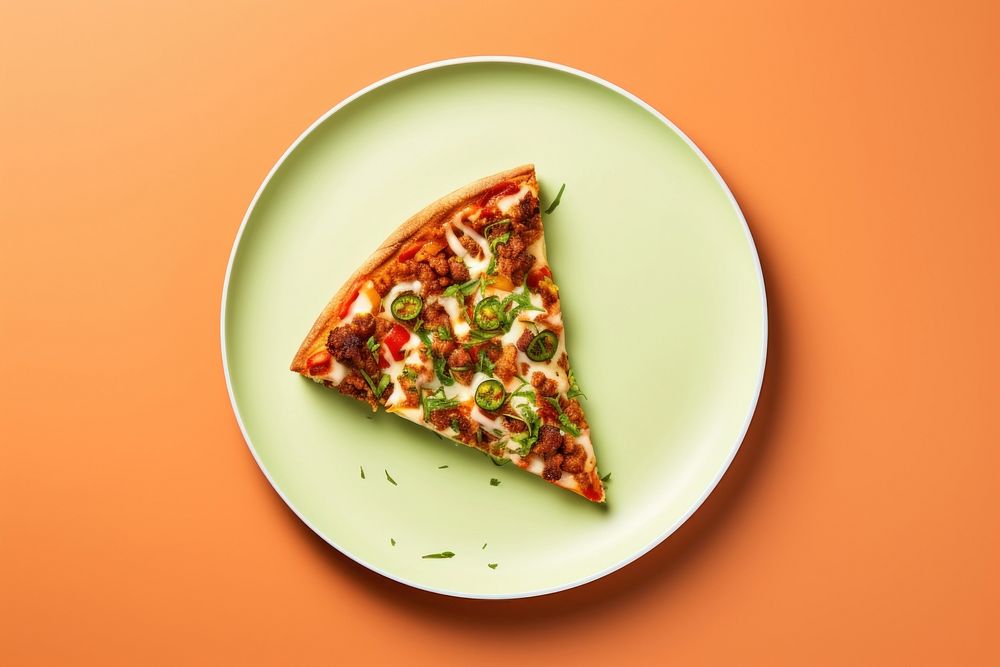 Vegetarian Pizza pizza plate food.