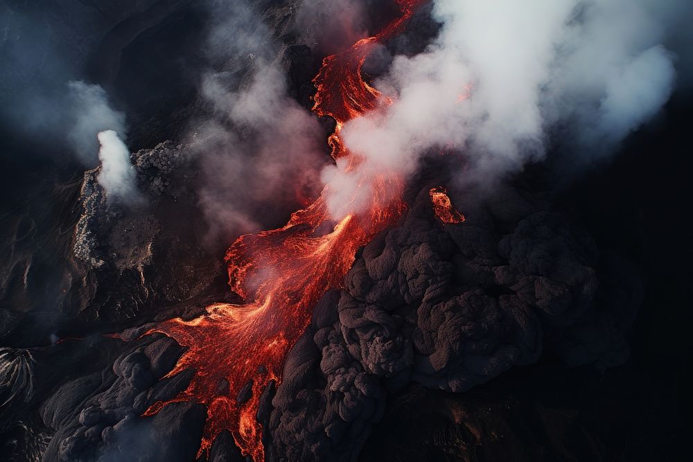 Upper slopes of Volcano volcano landscape mountain.