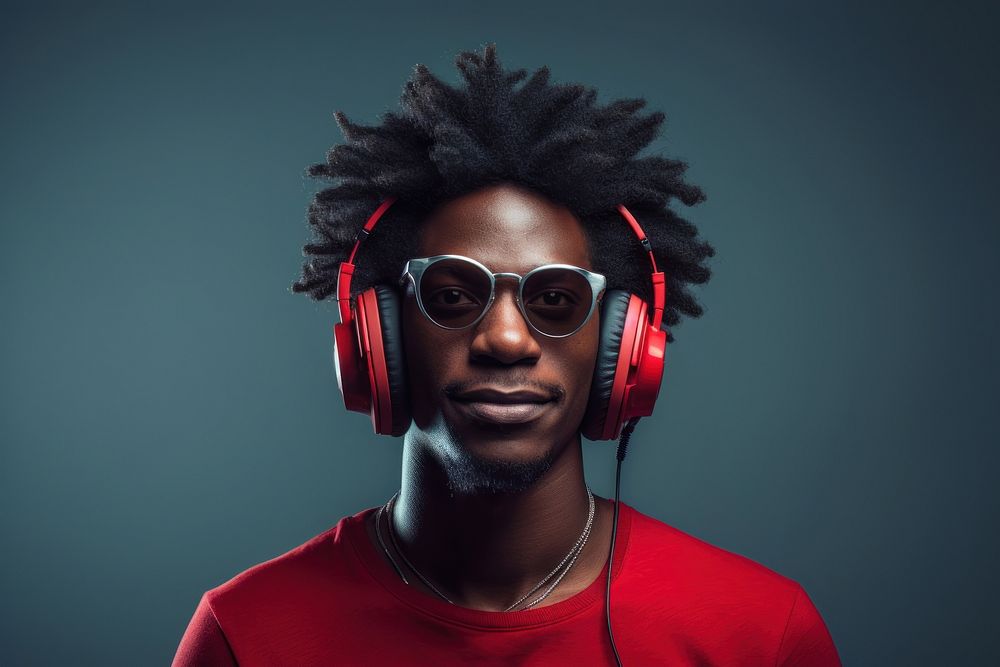 Man headphones portrait headset. AI generated Image by rawpixel.