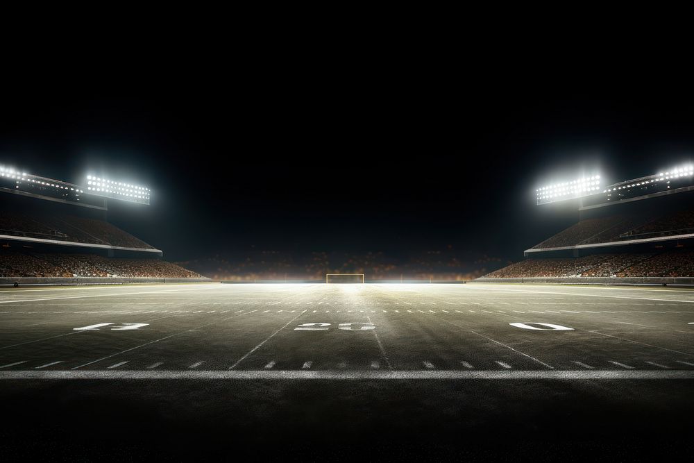 American football stadium light night. AI generated Image by rawpixel.