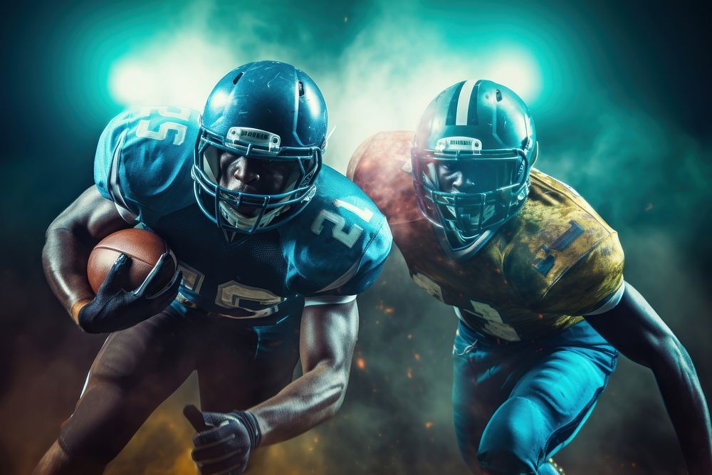 American football sports helmet motion. AI generated Image by rawpixel.