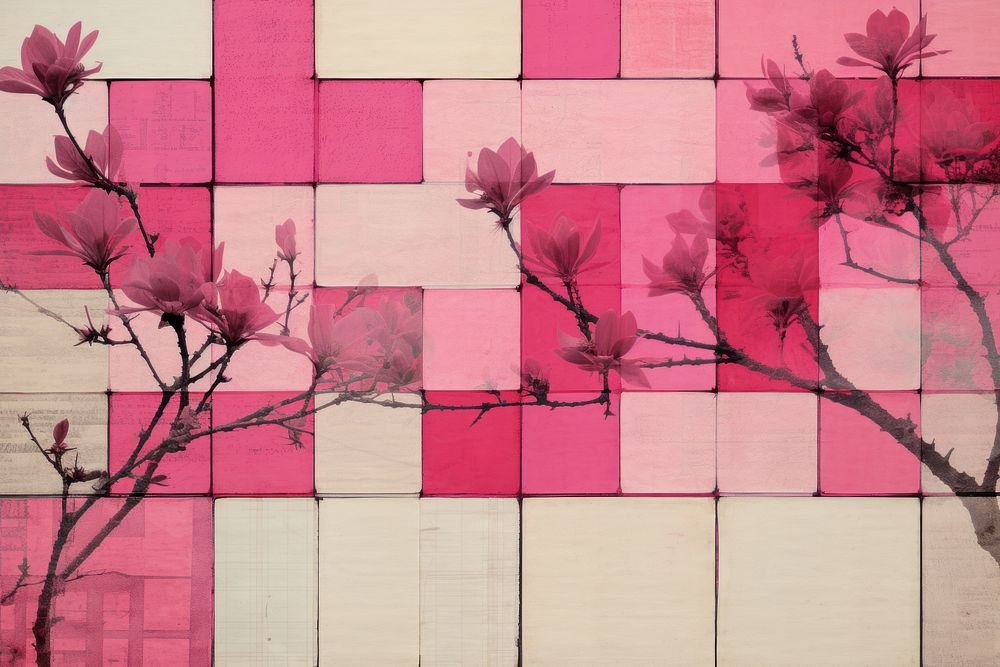 Fuchsia collage grid architecture backgrounds blossom.