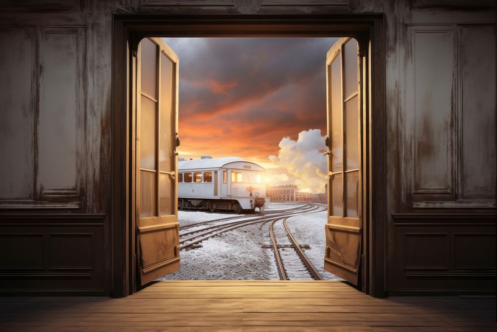  Train train door architecture. AI generated Image by rawpixel.