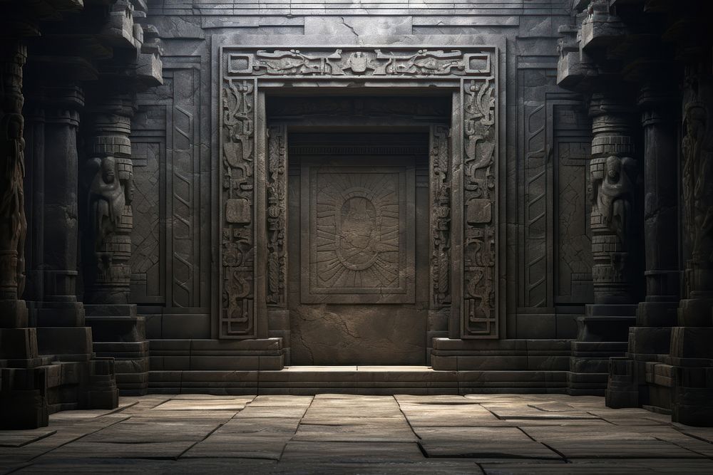  Ancient temple ancient crypt door. 