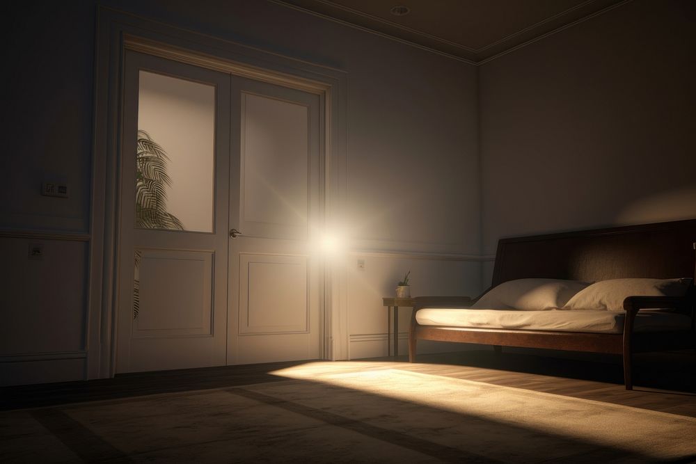  Bedroom lighting bedroom architecture. AI generated Image by rawpixel.