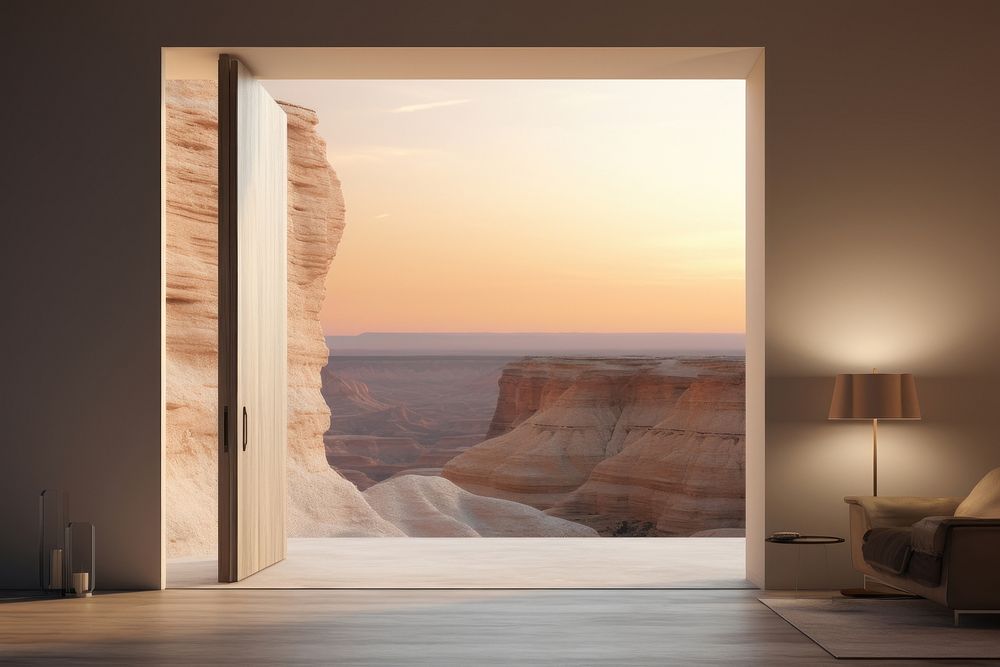  Canyon door furniture architecture. AI generated Image by rawpixel.